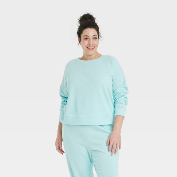 Colsie Tops - Colsie Womens Plus Size 2X Long Sleeve Crewneck Fleece Lounge Sweatshirt 2215